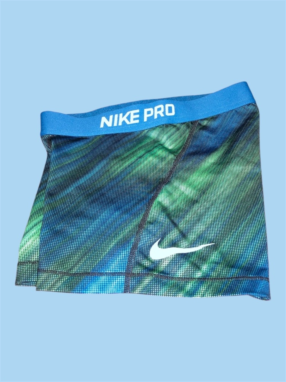 Nike Pro Blue/Green Performance Women’s Shorts size Small - Picture 3 of 6